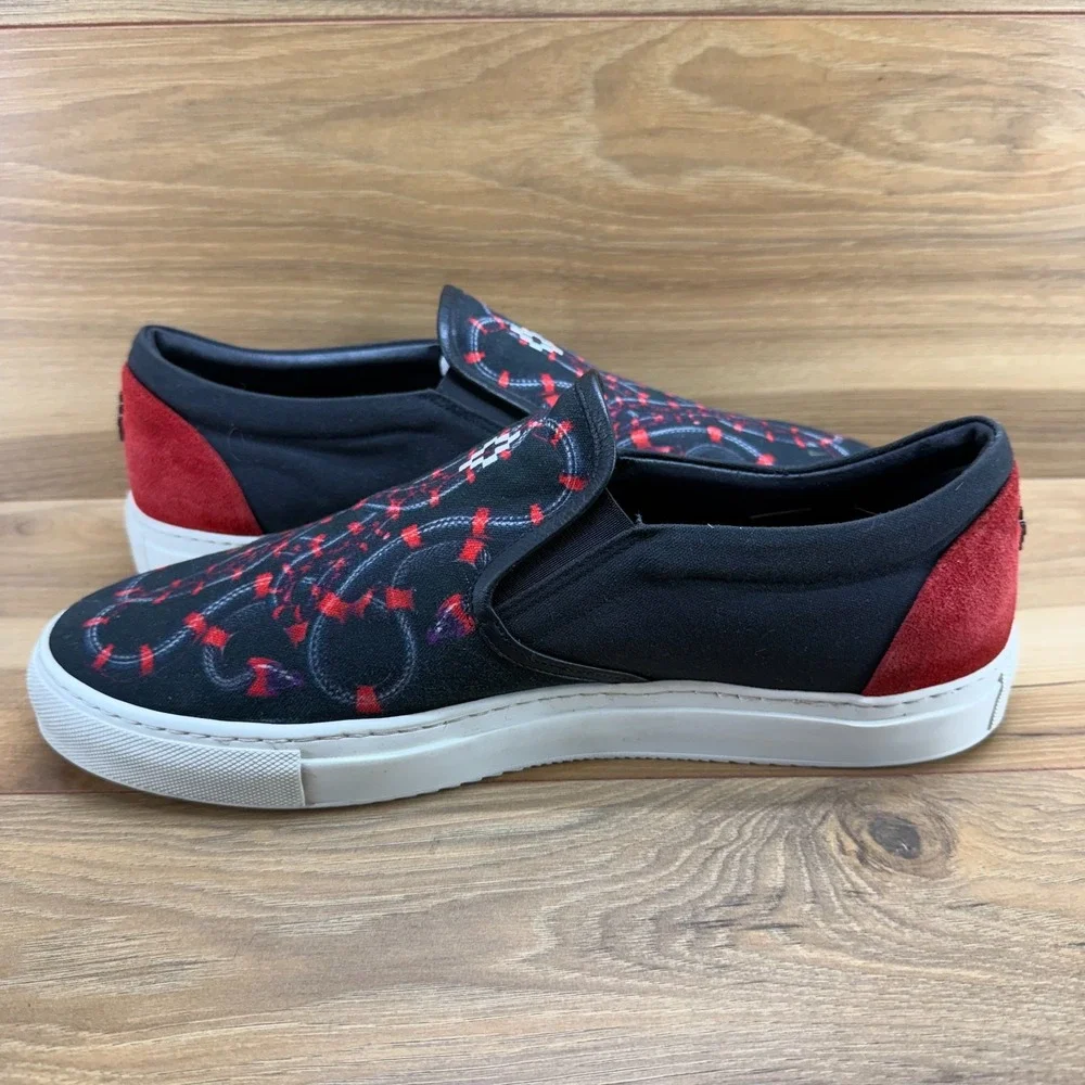 Marcelo‎ Burlon Snake Mens 13 EU 46 Slip On Sneakers Italy Black Red